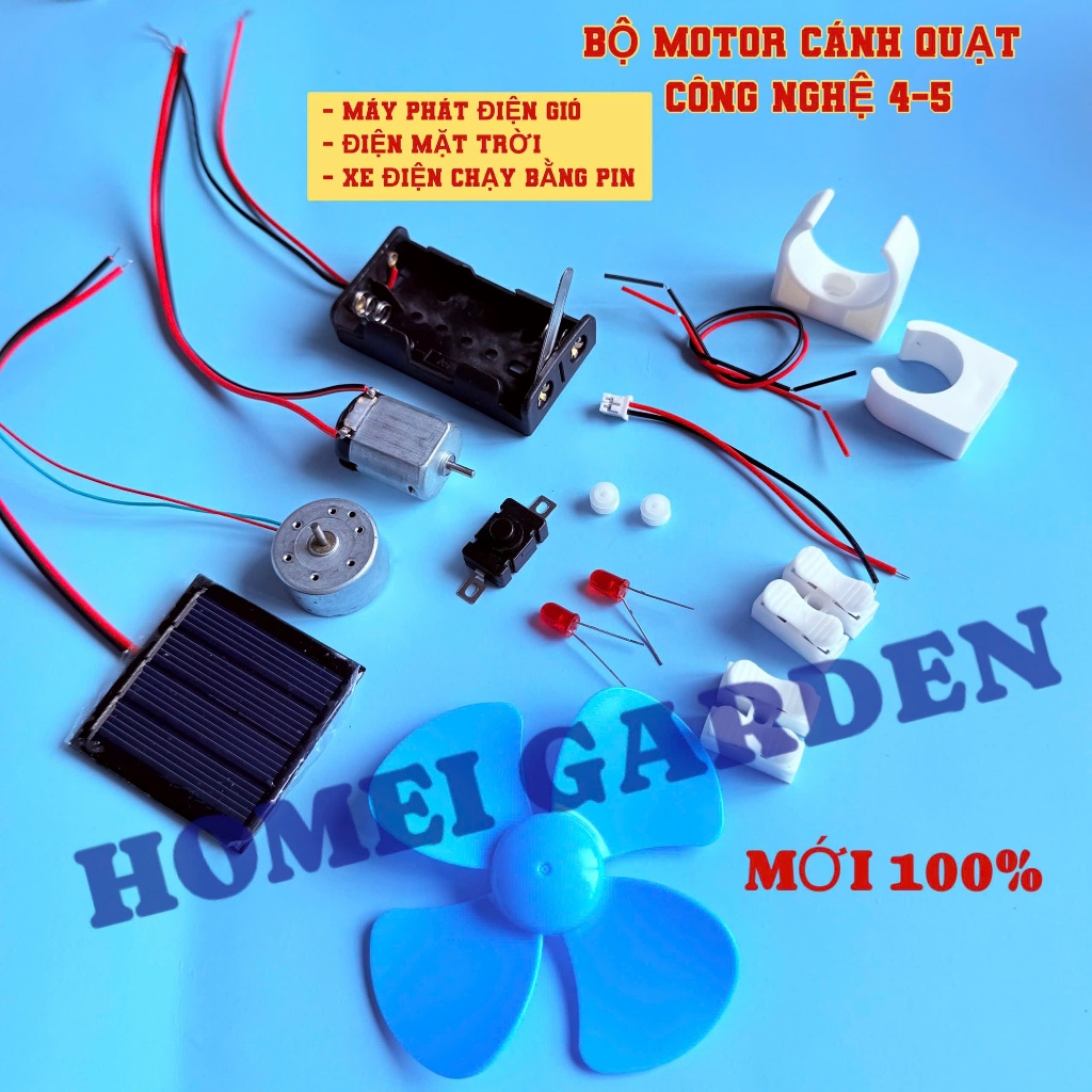 Bộ motor cánh quạt linh kiện làm thí nghiệm công nghệ 4 5 máy phát điện gió, điện mặt trời - HM0480