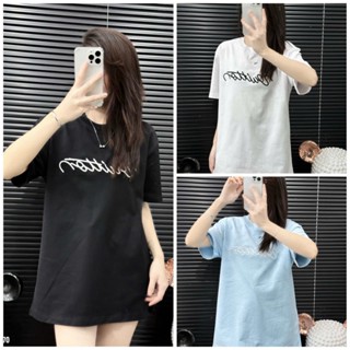  Áo thun Eo Vì trơn thêu chữ ngực thiết kế hot trend Nam nữ New 2025 