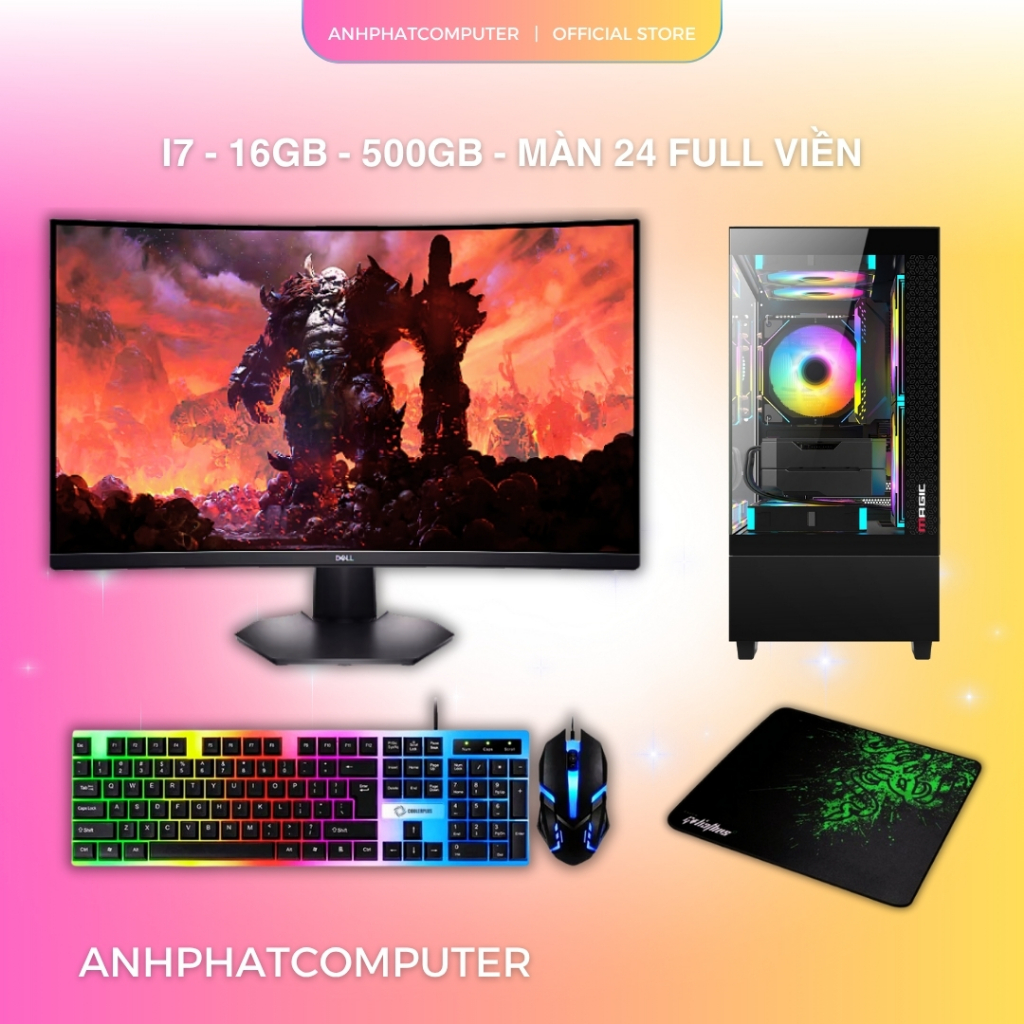 Bộ PC Gaming – Chạy Mượt Game Online – Làm Đồ Họa Nhẹ – Màn LED 19-24 Inch