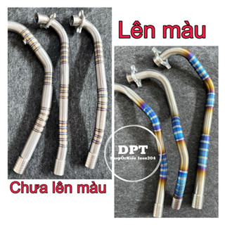 [HÌNH THẬT] Cổ pô Titan Tặng kèm tai nhôm CNC và khâu Inox chống xì gắn cho nhiều dòng xe số và tay ga