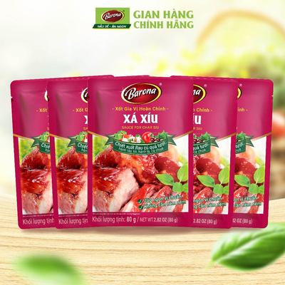 Combo 5 gói Gia vị Xá Xíu Barona 80g ướp ngon chuẩn vị không cần nêm nếm