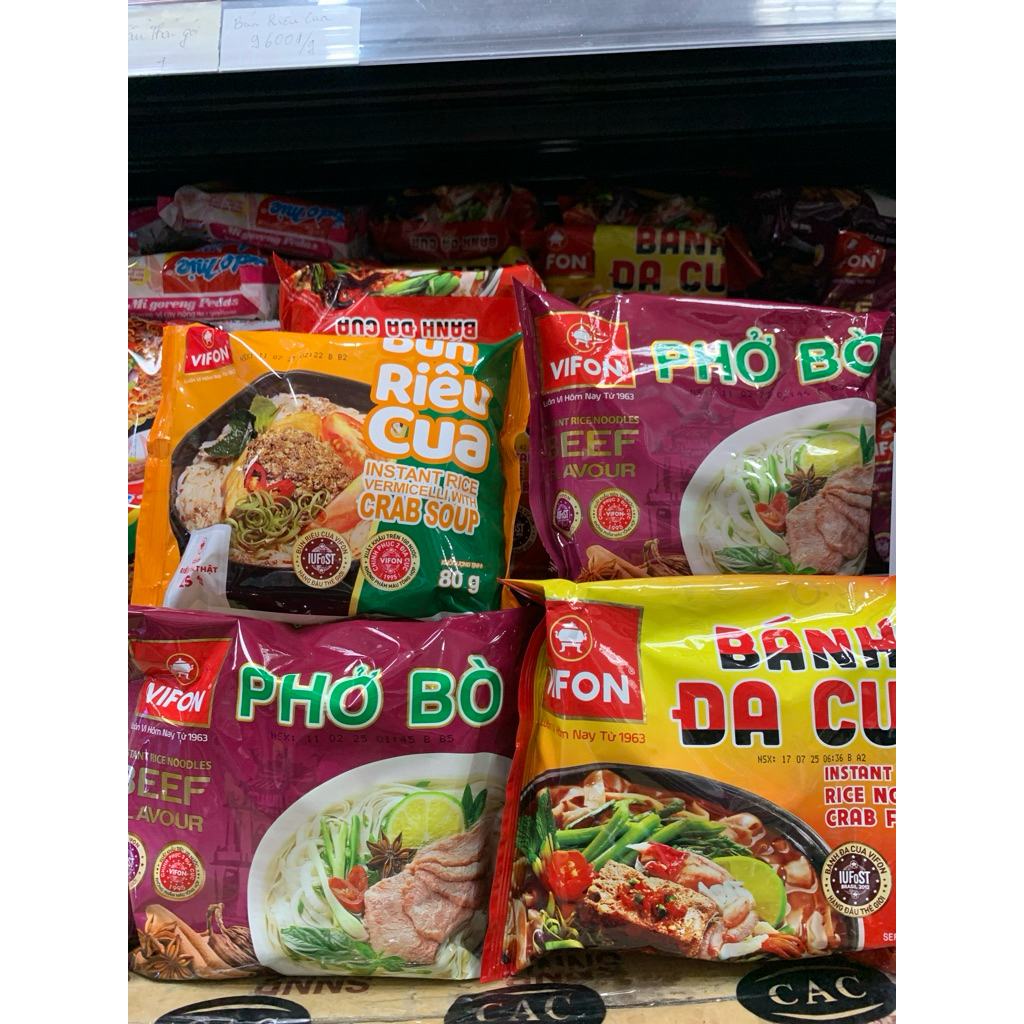 Combo 10 gói Phở Bò/ Bánh Đa Cua/ Bún Riêu Cua