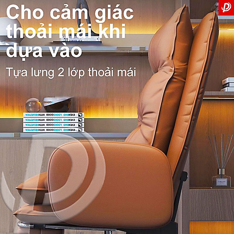 Plas Ghế văn phòng cao cấp với thiết kế xoay, chất liệu da PU sang trọng, có thể điều chỉnh. | BigBuy360 - bigbuy360.vn