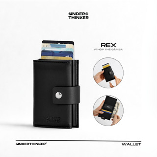 Ví Da REX Có Hộp Đựng Thẻ Gập Ba Nam Nữ Bóp Đựng Tiền Mini Nhiều Ngăn | UNDER THINKER