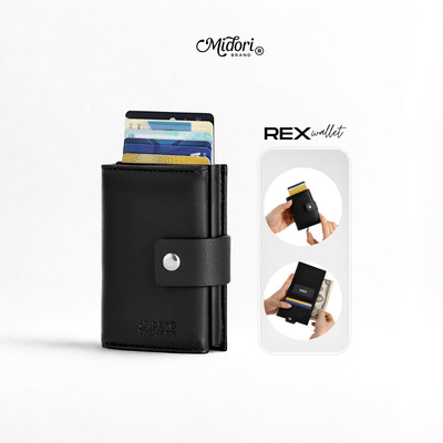 Ví Da PU Nam REX Có Hộp Đựng Thẻ Gập Ba Nam Nữ Bóp Đựng Tiền Mini Nhiều Ngăn Nhỏ Gọn | M STUDIO