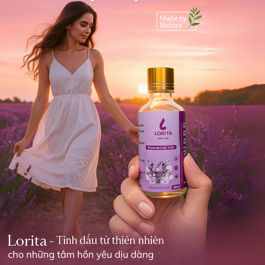 Tinh dầu Oải Hương nguyên chất thiên nhiên LORITA- Ngủ ngon, thư giãn tinh thần, giảm stress#