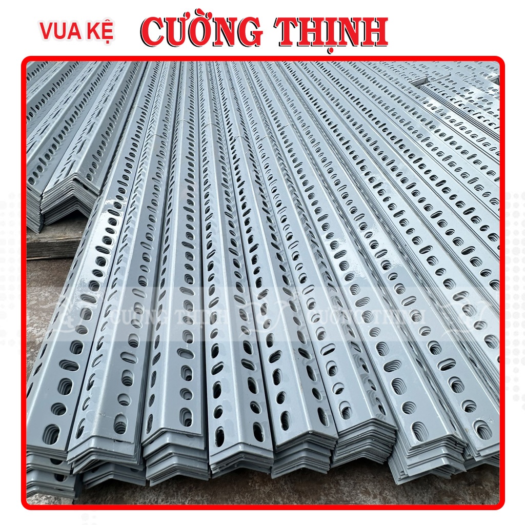 Thanh Sắt V Lỗ V4 Vuông Dày 1.6li, Đa Năng Lắp Kệ Sơn Sắt Tĩnh Điện Thép V Đục Lỗ Dài 1m-1m2-1m5-2m