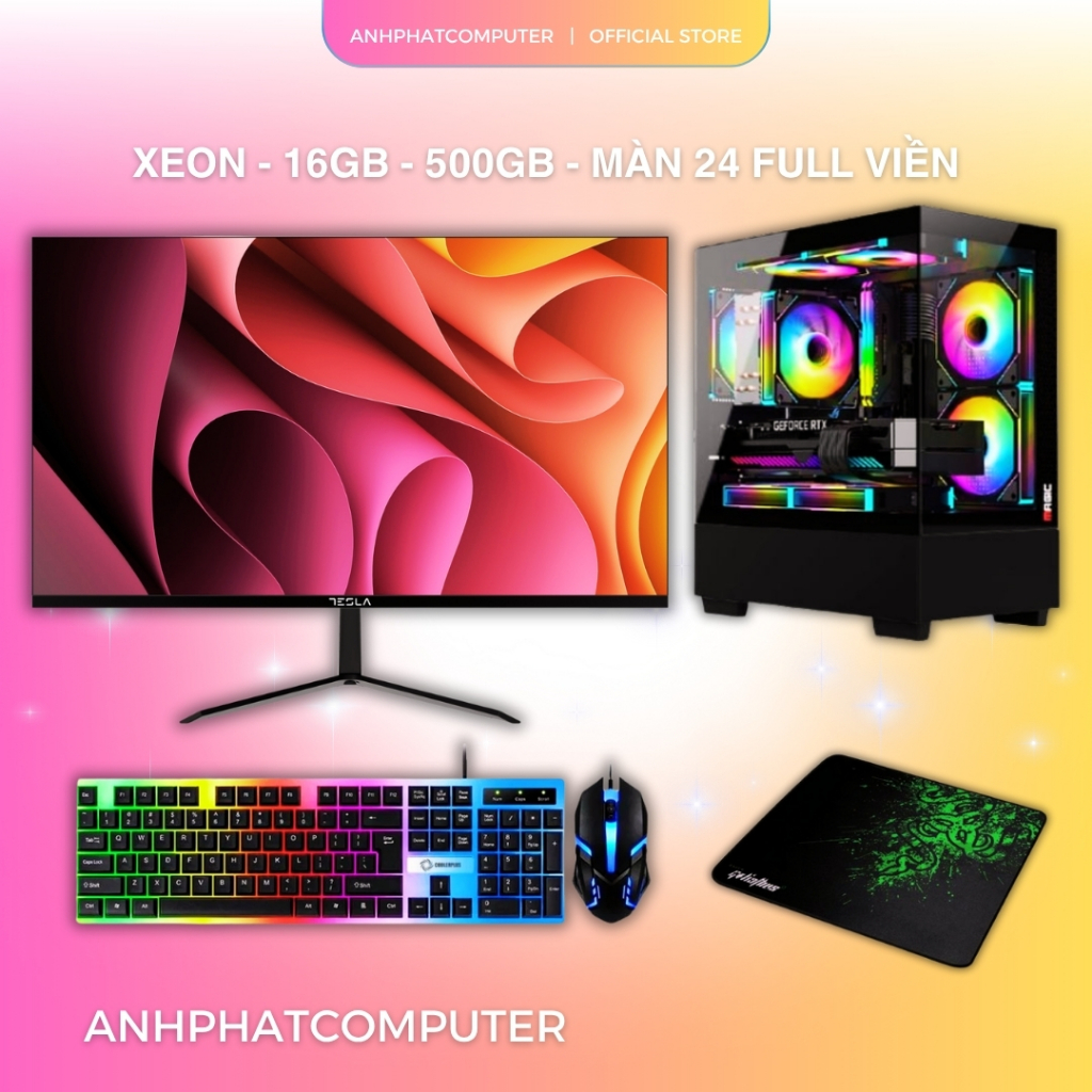  Bộ PC Gaming Core i5   RAM 16GB   SSD 240GB   Card AMD R7 – Máy kèm màn hình 22 inch 