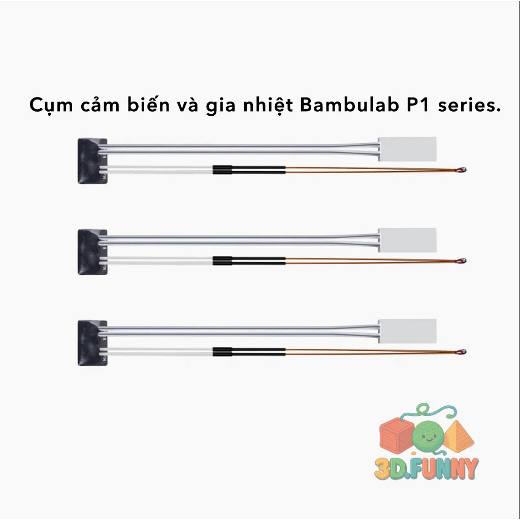 Cụm cảm biến và gia nhiệt gốm thay thế cho máy in Bambulab P1S,P - Chính hãng.