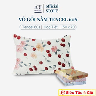 Vỏ Gối Nằm Lụa Tencel 60s Cao Cấp AOICONCEPT Hoa Văn Size 50x70cm Mền Mại Êm Ái Sản Xuất Tại Việt Nam