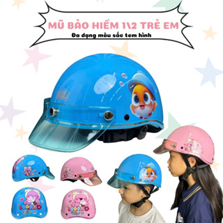  Mũ bảo hiểm trẻ em kèm lưỡi trai nón bảo hiểm 1 2 đầu nón bảo hiểm nhiều hình bảo hành 12 tháng 