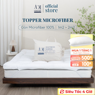 Topper Gòn Dày 5cm 10cm Đủ Size Lông vũ Microfiber AOICONCEPT Vải Bọc Microfiber Cao Cấp Sản xuất tại Việt Nam