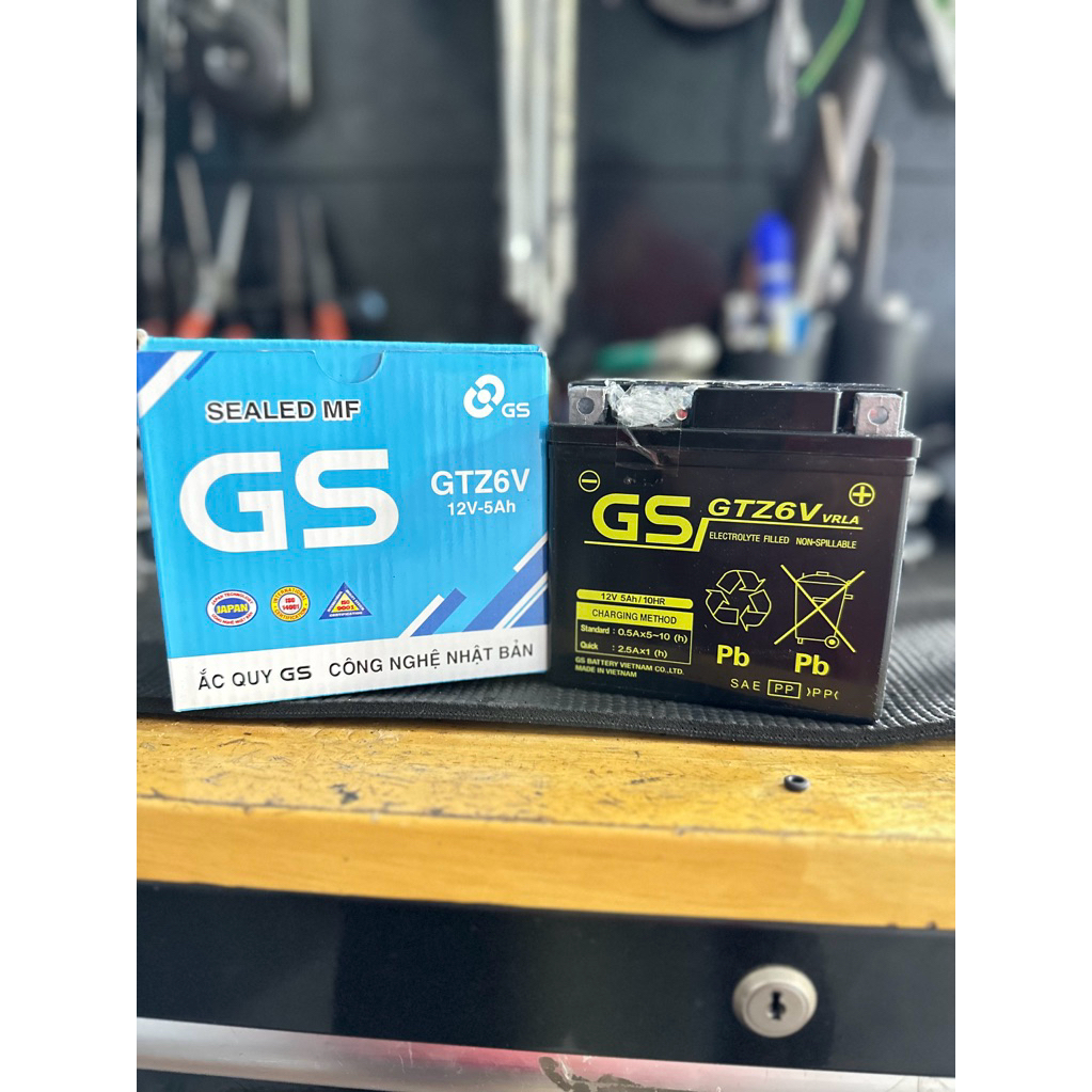 ẮC QUI GS GTZ6V  PCX, LEAD125, VISION 2014-2023, SH VIỆT, AB125, WINNER, GRANDER MỐI