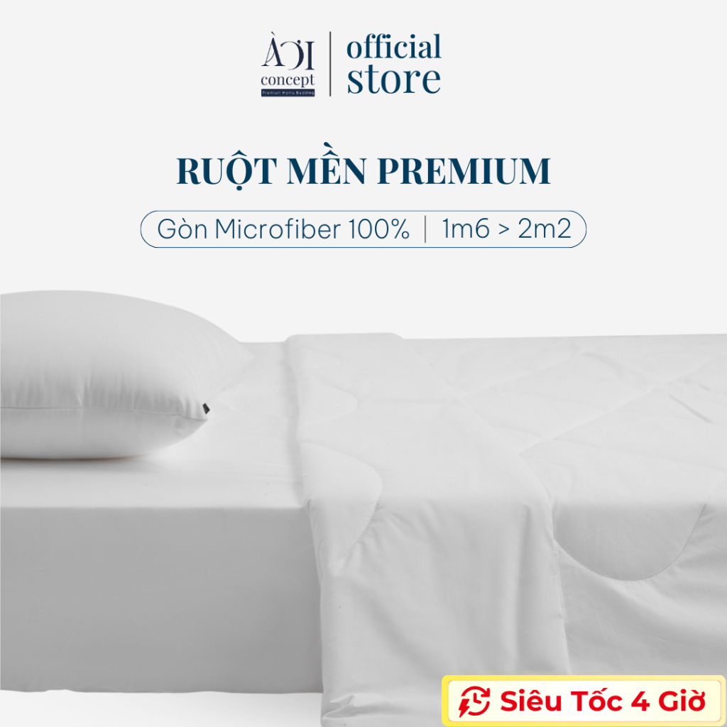 Ruột mền Premium Gòn Microfiber AOICONCEPT Chăn Lông Vũ Cao Cấp Full Size Vỏ Cotton Sản Xuất Tại Việt Nam