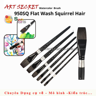    Sugi Art Shop   Cọ vẽ màu nước ART SECRET lông Sóc đầu ngang - ART SECRET 950SQ Flat 