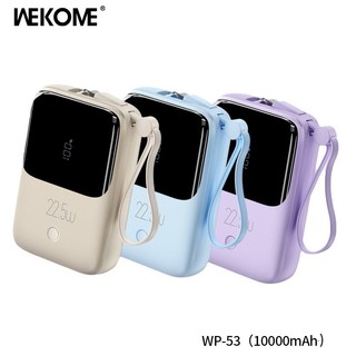 [Có CCC] Cục tích điện WEKOME WP-53 10000mAh USB 22.5W TypeC 20W Kèm 2 cáp sạc - Cell Li-ion 21700
