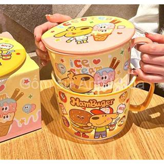  Bộ Bát Đĩa Gốm Sứ Decor Bát Ăn Cơm Bát Ăn Chè Chén Dĩa Dễ Thương Ca Mỳ có nắp hoạt tiết Cực xinh yêu Gomsudecor21 