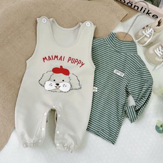  Bộ quần áo yếm cho bé trai bé gái sơ sinh 0-12 tháng Bộ thu đông trẻ em Áo liền quần Bodysuit áo cổ lọ SLT196 