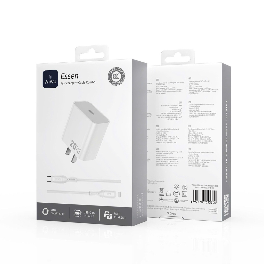 BỘ SẠC NHANH PD WIWU ESSEN 20W WI-G001