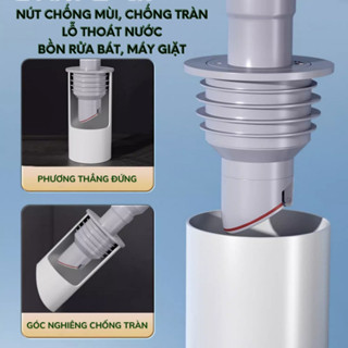Nút ngăn mùi chống tràn ngăn côn trùng ống thoát nước bồn rửa bát rửa mặt lỗ thoát máy giặt ban công