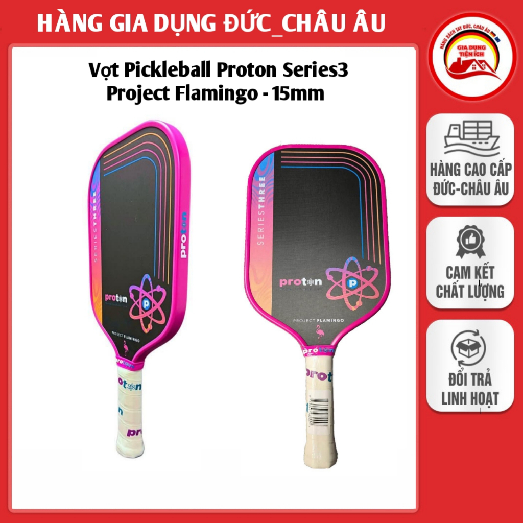 Vợt Pickleball Proton Series3 Profect Flamingo - 15mm, công nghệ tiên tiến