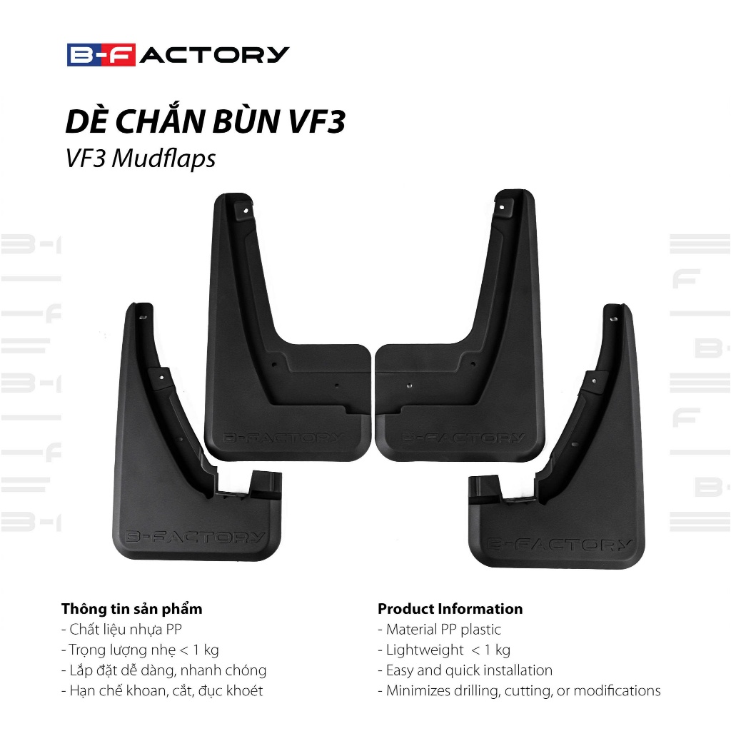 Dè chắn bùn cho xe Vinfast VF3 B-Factory - Cửa hàng chính hãng hỗ trợ nhanh