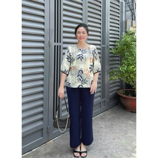  Đồ bộ EH02 trung niên lụa hàn - lụa mango cao cấp sang trọng quý phái mẹ trẻ trung tự tin mỗi ngày 