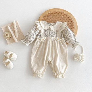  Bodysuit bé gái phong cách Hàn Quốc Áo liền quần dài tay cho bé gái sơ sinh Bộ quần áo trẻ em SLT195 