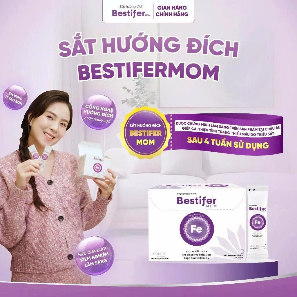 Sắt hướng đích Bestifer mom - Hỗ trợ cải thiện thiếu máu thiếu sắt mẹ bầu và cho con bú