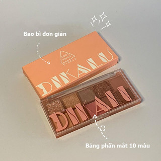  Bảng Phấn Mắt Dikalu 10 Màu Ánh Nhũ Tông Lì Lâu Trôi Bảng Mắt Má Nhiều Màu Xinh Trang Điểm Tự Nhiên 