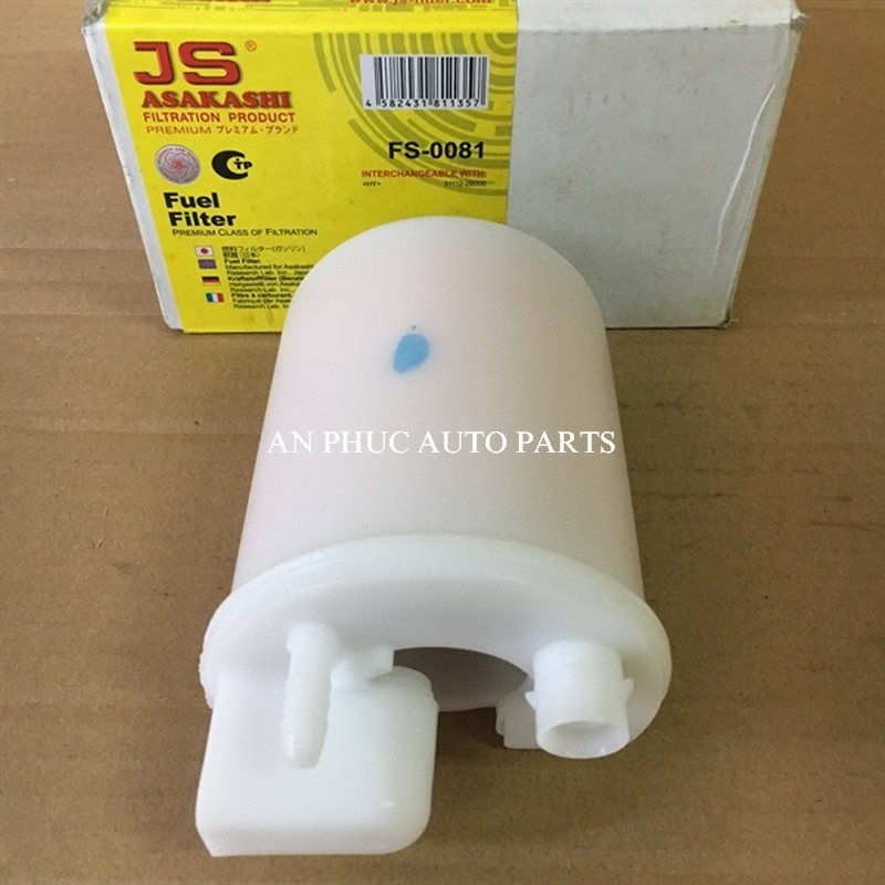 Lọc Xăng Cao Cấp Hyundai SantaFe 2000-2015, hiệu JS Asakashi Nhật FS0081 #31112-2B000, 31911-2B000