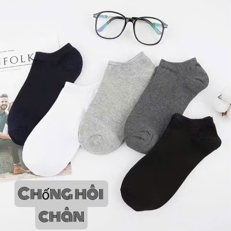 Set 5 set 10 Đôi Tất Cotton Cổ Ngắn Chống Hôi Chân (Được Chọn Màu) H