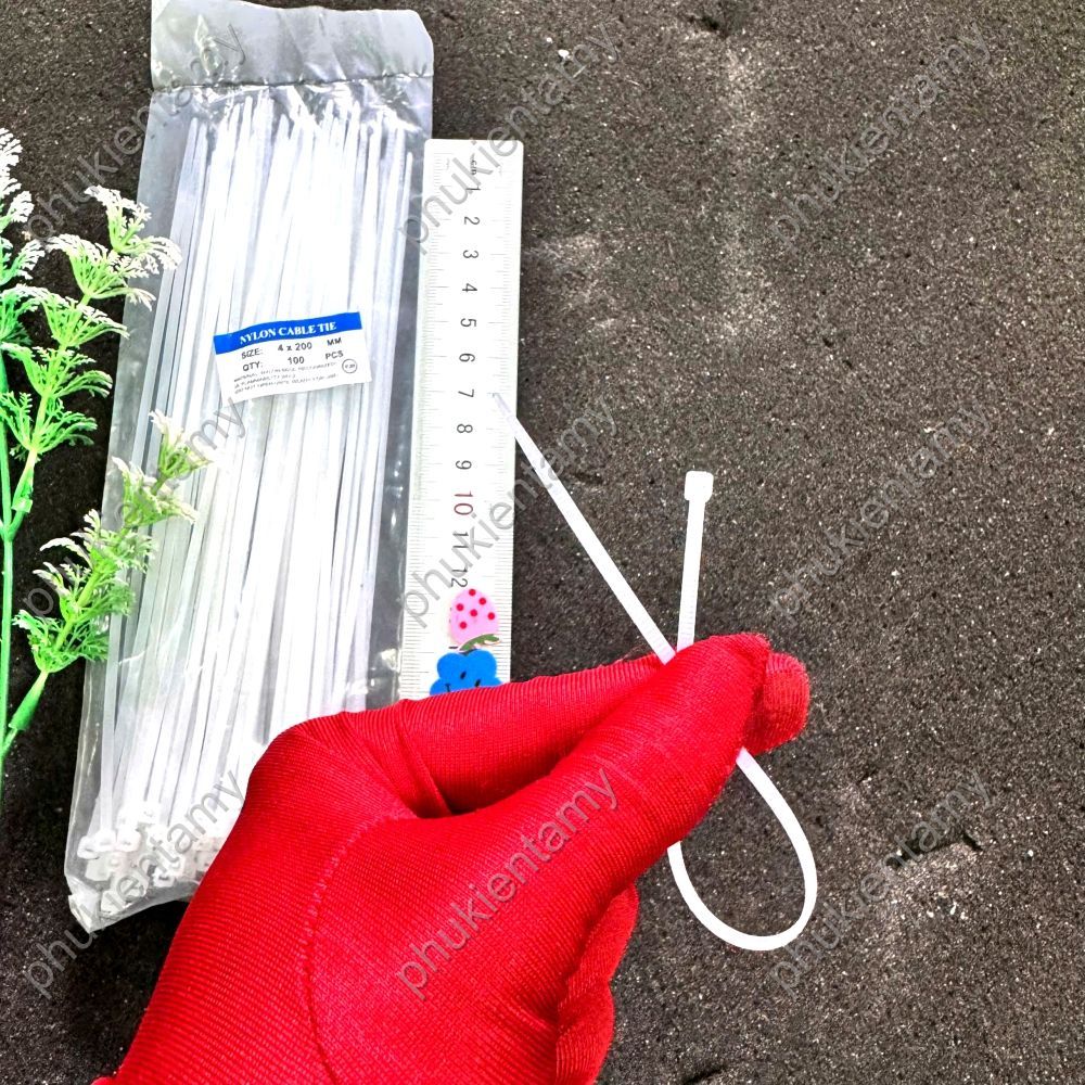 COMBO 3 TÚI Dây Rút Nhựa Trắng 20 cm (1 túi 70 sợi)