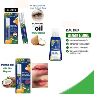 Dầu Dừa Tinh Khiết Organic Vietcoco: chuốt mi- dưỡng môi- dưỡng tóc- dưỡng da- xúc miệng, ăn, masage...