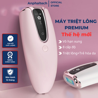  Máy Triệt Lông PREMIUM Máy Triệt Lông Vĩnh Viễn 8 Cấp Độ Mini IPL Cầm Tay Tại Nhà Vô Hạn Xung,Trẻ Hóa Da- BH 12 Tháng 