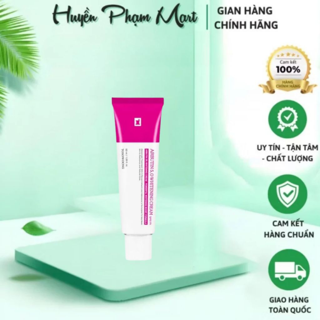 KEM DƯỠNG ARBUTIN MỜ NÁM DƯỠNG TRẮNG 5.0 WHITENING CREAM TOSOWOONG 50ML

