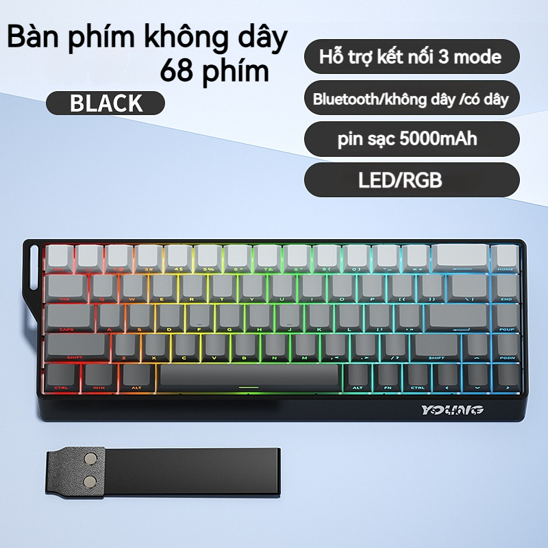 Bàn phím cơ không dây K68 Bluetooth có dây không dây 2.4G K68/81/87 PBT phím LED RGB Hỗ trợ hotwap Kết nối máy tính iPad | BigBuy360 - bigbuy360.vn
