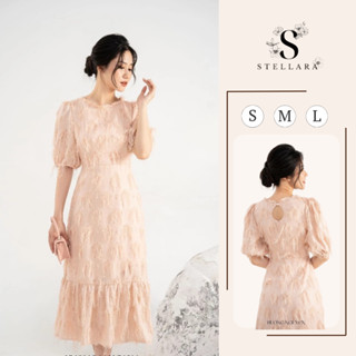  Đầm Thiết Kế Tua Rua Dáng Dài Tay Phồng Thời Trang Váy Tiệc Peony Dress Women Thanh Lịch STELLARA 