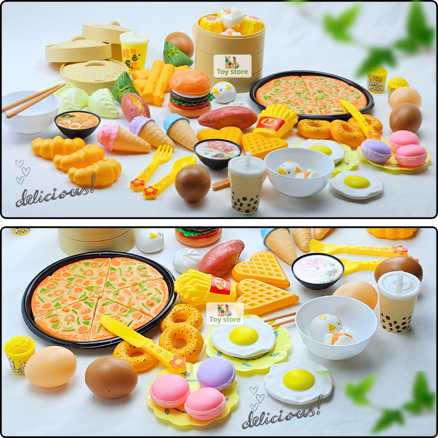Đồ Chơi Bánh Kẹo Ngọt Đồ Chơi Thức Ăn Nhanh Bằng Nhựa Mô Phỏng Cho Bé Từ 3-4 Tuổi, Đồ Chơi Nhập Vai 