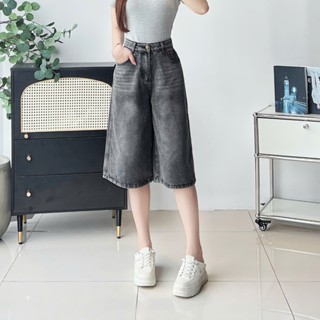 Quần Lửng Nữ CCHAT Dáng Suông Trendy Basic Chất Liệu Jean Cao Cấp 15GNJ9001ST