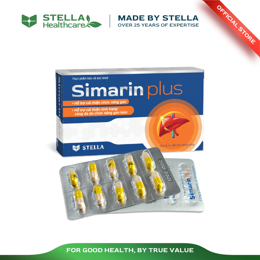 SIMARIN PLUS hỗ trợ cải thiện chức năng gan và tình trạng vàng da do chức năng gan kém (Hộp/30 viên)