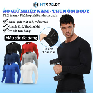 Áo Giữ Nhiệt Nam Thun Ôm Body Dài Tay Lót Trong Thể Thao Tập Gym Đá Bóng