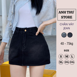 Chân Váy Nữ Jean Dáng Chữ A Có Lót Trong Cạp Cao Cài Cúc Bigsize , Chân Váy Ngắn Có Khóa Kéo 312