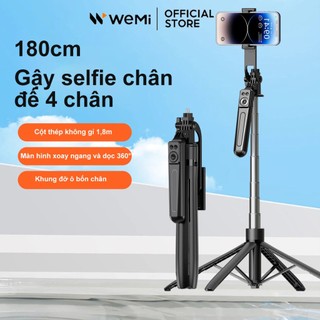  WEMI Gậy Selfie 4 Chân Cao Cấp 180cm,Chân Đế Xoay 360° Linh Hoạt Hỗ Trợ Quay Video & Chụp Ảnh Chuyên Nghiệp 