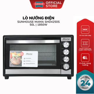 Lò Nướng Điện 50L Sunhouse Mama SHD4250S - Công Suất 1850W, Thanh Nhiệt Kép Trên Dưới
