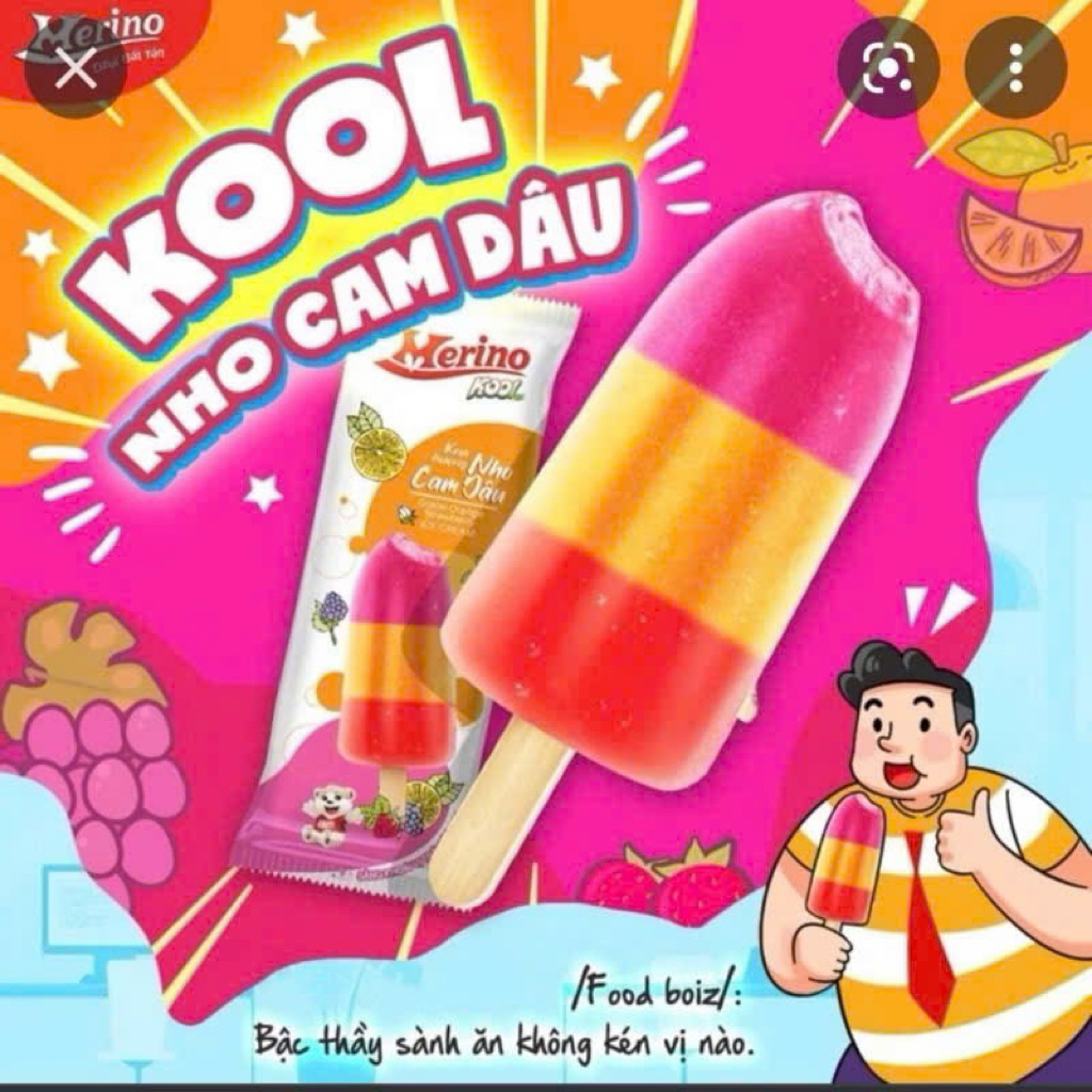 Kem Merino kool nho cam dâu