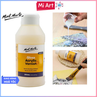   Hỏa Tốc HCM  Véc Ni Phủ Bóng Bảo Vệ Tranh Acrylic Mont Marte 250ml - Gloss Acrylic Varnish Signature - MAMD0009 