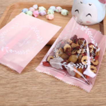 Set 100 Túi đựng bánh cookie/ bánh quy/ trà hoa( túi VÒNG HOA 4 màu )kích thước 11X15 CM