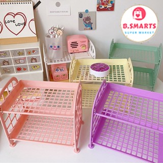  Kệ nhựa để bàn 2 tầng mini màu sắc đa dạng dễ thương Kệ để đồ 2 tầng lưới sắp xếp bàn gọn gàng 