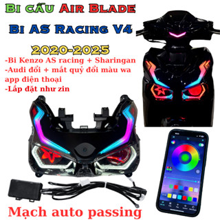 Chóa đèn AB Air Blade lên bi cầu AS racing, mắt quỷ, audi đổi màu app điện thoại